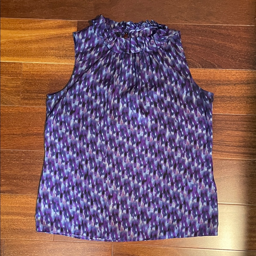 Anne Klein Sleeveless Top in Vibrant Purple Pattern